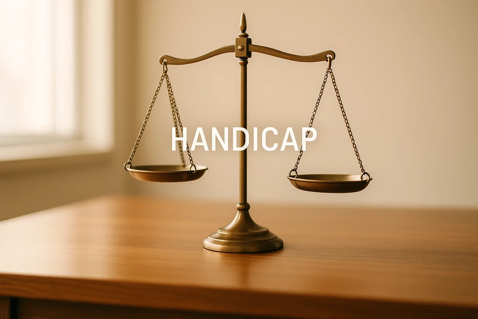 Balança elegante representando o conceito de handicap e equilíbrio nas apostas